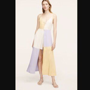 Rebecca Taylor Color-Blocked Twill Dress | Colorblock Sorbet Combo